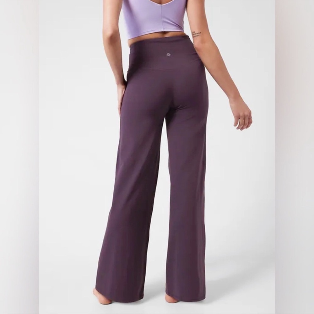 Athleta Elation Wide Leg Pant Size XS Purple High Rise Pull-On Stretch Yoga Soft - Picture 3 of 16